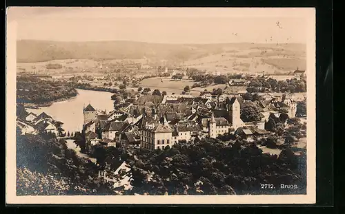 AK Brugg, Ortsansicht mit Umland