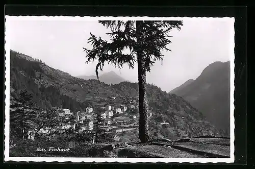 AK Finhaut, Ortsansicht mit Bergen