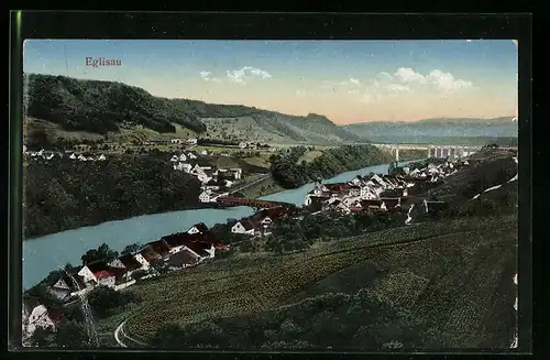 AK Eglisau, Panorama mit Viadukt