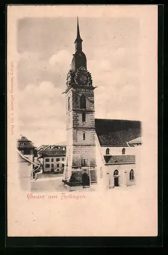AK Zofingen, Ortspartie mit Kirchturm
