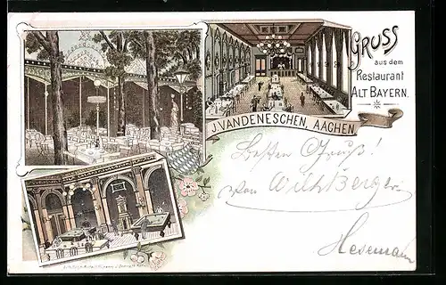 Lithographie Aachen, Restaurant Alt Bayern, Inh.: J. Vandeneschen