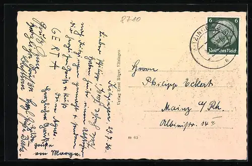 AK Kitzingen a. Main, Partie in der Falterstrasse