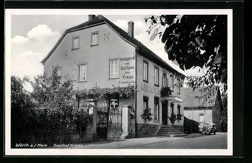 AK Wörth a. Main, PArtie am Gasthof Krone