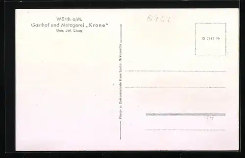 AK Wörth a. Main, PArtie am Gasthof Krone