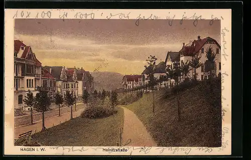 AK Hagen i. W., Partie in der Heinitzstrasse