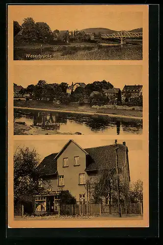 AK Eisbergen, Kaufhaus Julius Fischer, Weserbrücke