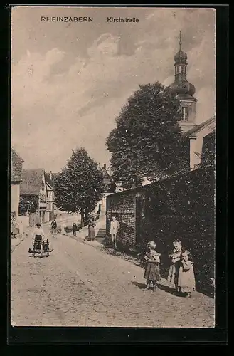 AK Rheinzabern, Partie in der Kirchstrasse