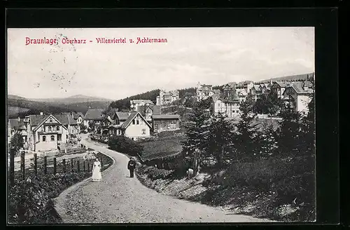 AK Braunlage / Harz, Villenviertel u. Achtermann