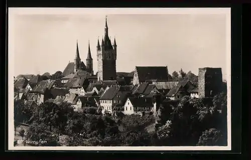AK Wimpfen, Teilansicht mit Kirche