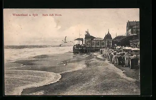 AK Westerland a. Sylt, nach dem Sturm