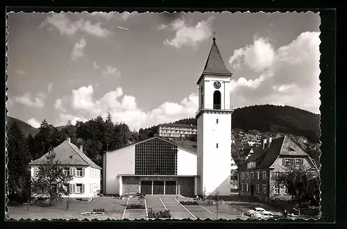 AK Ottenhöfen, Ortsansicht mit Blick auf die Kirche