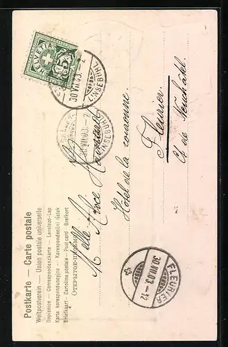 AK St. Gallen, Partie an der Kathedrale, Wappen