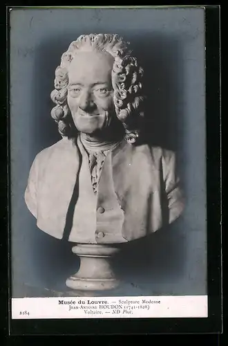 AK Büste von Voltaire, Künstler Jean-Antoine Houdon