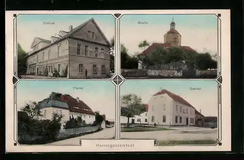 AK Herrengosserstedt, Gasthof, Schloss, Kirche