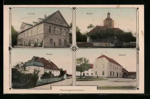 AK Herrengosserstedt, Gasthof, Schloss, Kirche