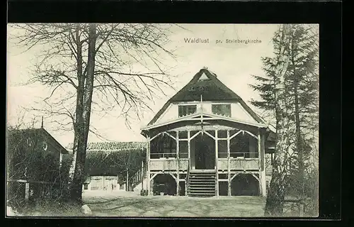 AK Steinbergkirche, Haus Waldlust mit Nebengebäude