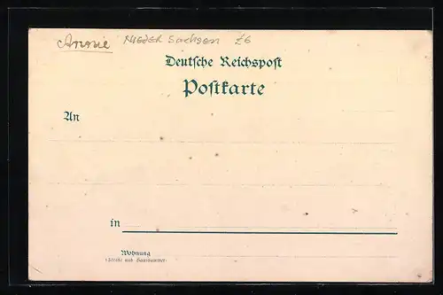 Lithographie Alt-Braunschweig, Lessings Sterbehaus, Platzansicht