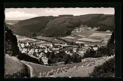 AK Schwalefeld /Hochsauerland, Ortsansicht aus der Ferne