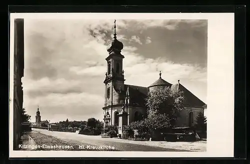 AK Kitzingen-Etwashausen, Strassenpartie mit Hl. Kreuzkirche