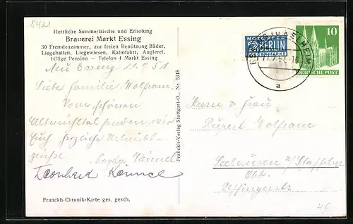 AK Markt Essing i. Altmühltal, Ortsansicht aus der Vogelschau