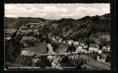 AK Arnsberg i. Westf., Jägerbrücke u. Kreuzberg
