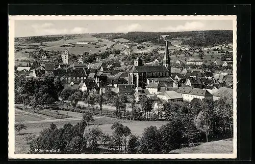 AK Münnerstadt, Ortsansicht aus der Ferne