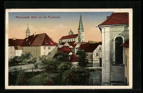 AK Münnerstadt, Blick auf die Pfarrkirche