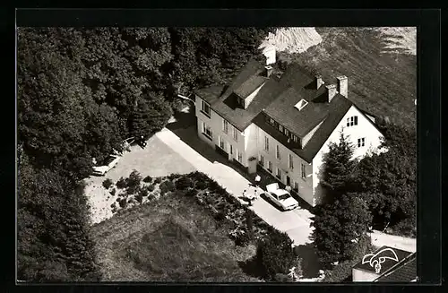 AK Willingen /Hochsauerland, Fliegeraufnahme v. Pension Haus am Hirschsprung, Bes. F. u. M. Falarzik