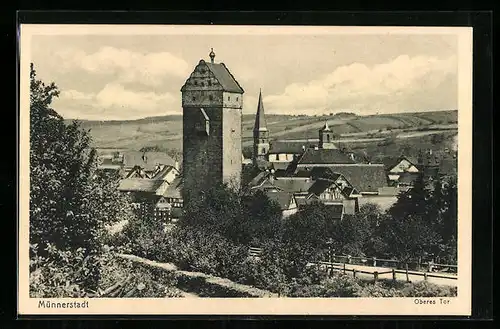 AK Münnerstadt, Ortsansicht aus der Vogelschau