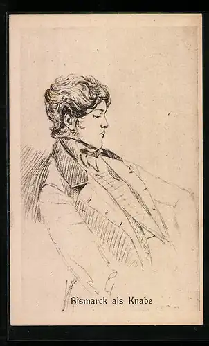 Lithographie Serie: Bismarck, Bismarck als Knabe