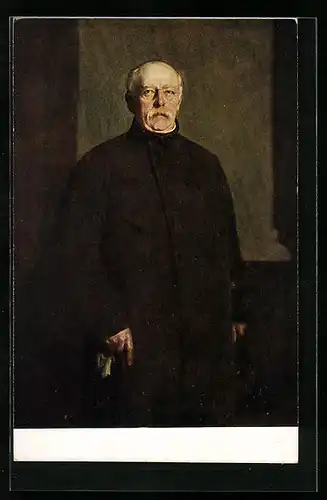 AK Bismarck, Portrait im Mantel
