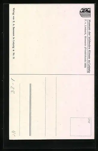 AK Bismarck, Portrait im Mantel