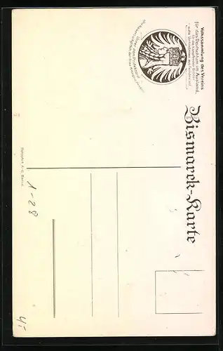 Lithographie Otto von Bismarck, Schnitt des jungen Fürsten als Göttinger Student