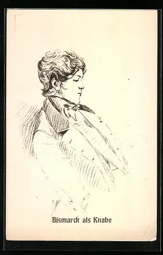 Lithographie Serie: Bismarck, Bismarck als Knabe