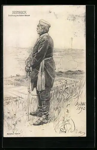 AK Otto von Bismarck in Uniform mit Degen