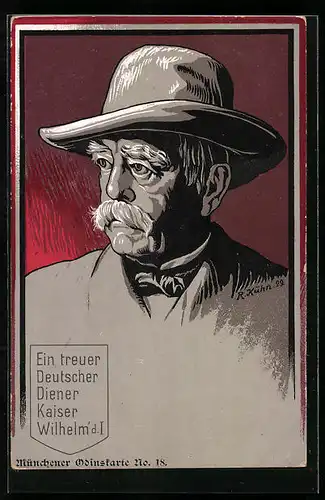 Künstler-AK Bismarck im Portrait, AK-Reklame