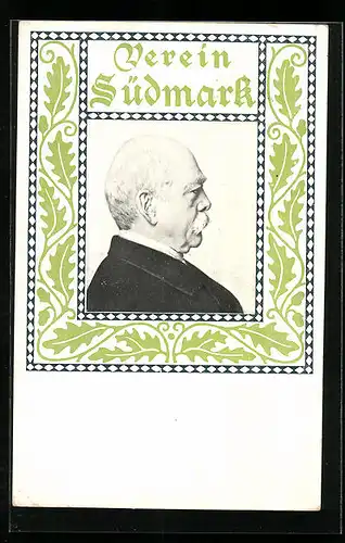 AK Bismarck, Portrait, Verein Südmark