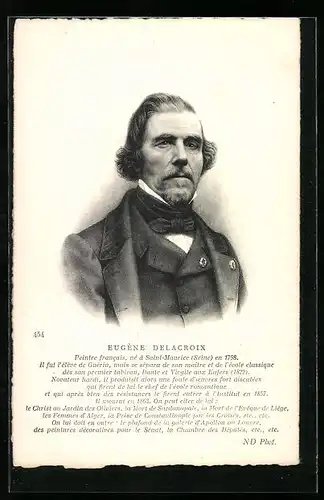 AK Eugène Delacroix, Portrait