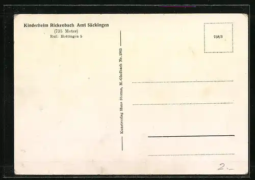 AK Rickenbach, Partie am Kinderheim