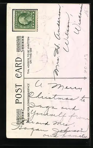 Präge-AK Weihnachtsmann, With Christmas Wishes kind and true, That all life`s blessings come to you