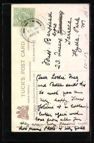 AK Kind bittet Weihnachtsmann um Geschenke