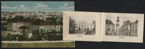 Leporello-AK Sopron, Latkep, Muzeum, Szinhaz