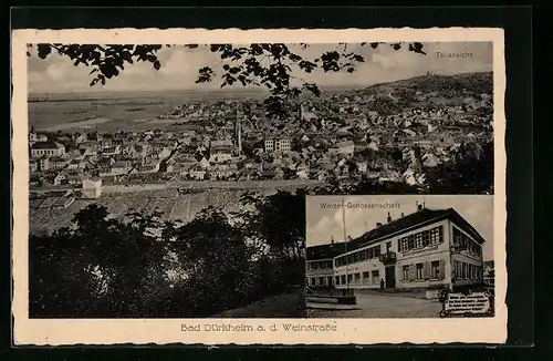 AK Bad Dürkheim a. d. Weinstrasse, Ortsansicht und Winzer-Genossenschaft