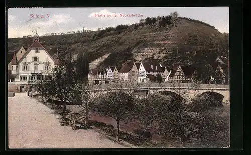 AK Sulz a. N., Partie an der Neckarbrücke