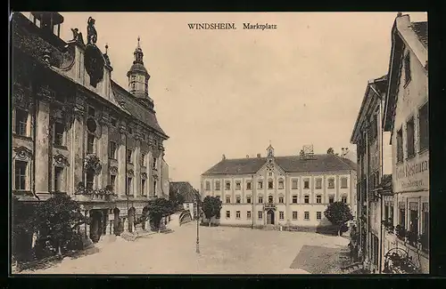 AK Windsheim, Partie am Marktplatz