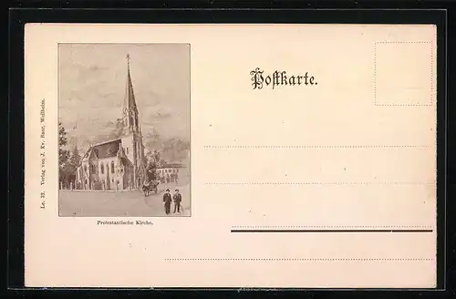 AK Weilheim, Hauptplatz mit Denkmal und Brunnen