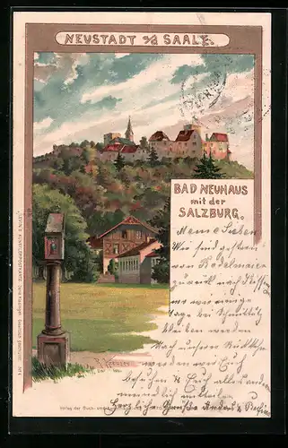Künstler-AK Neustadt a. d. Saale, Bad Neuhaus mit der Salzburg