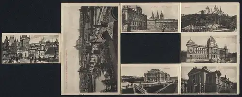 Klapp-AK Prag / Praha, Karlsbrücke und Kleinseite, Hradschin, Rudolfinum