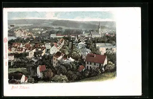 AK Bad Kösen, Ortsansicht aus der Ferne mit Blick auf die Kirche