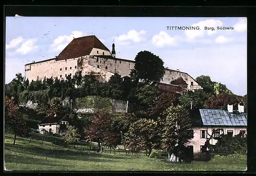 AK Tittmoning, Blick auf die Burg am Südseite